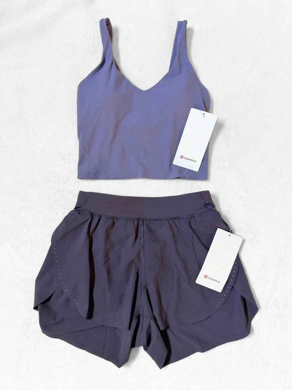 NWT Lululemon Fast and Free HR Split Short 3” Crinkle – Atmospheric Purple – XS